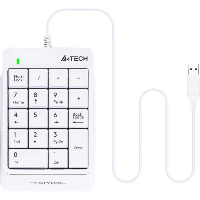 Числовой блок A4TECH BLOODY FSTYLER FK13P USB SLIM для ноутбука белые FK13P WHITE Числовой блок A4TECH BLOODY FSTYLER FK13P USB SLIM для ноутбука белые FK13P WHITE