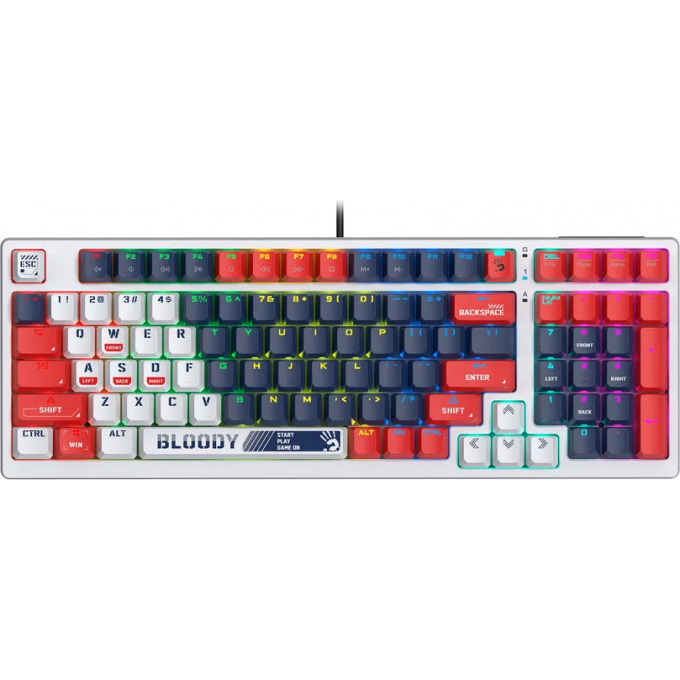 Клавиатура A4TECH BLOODY S98 USB сине-белая SPORTS NAVY Клавиатура A4TECH BLOODY S98 USB сине-белая SPORTS NAVY