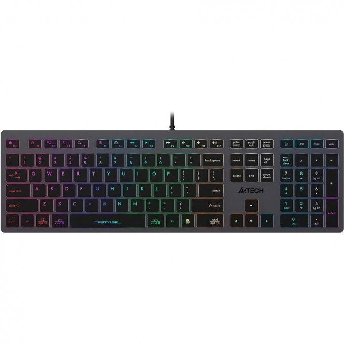 Клавиатура A4TECH FSTYLER FX60H NEON USB серая FX60H GREY/NEON Клавиатура A4TECH FSTYLER FX60H NEON USB серая FX60H GREY/NEON