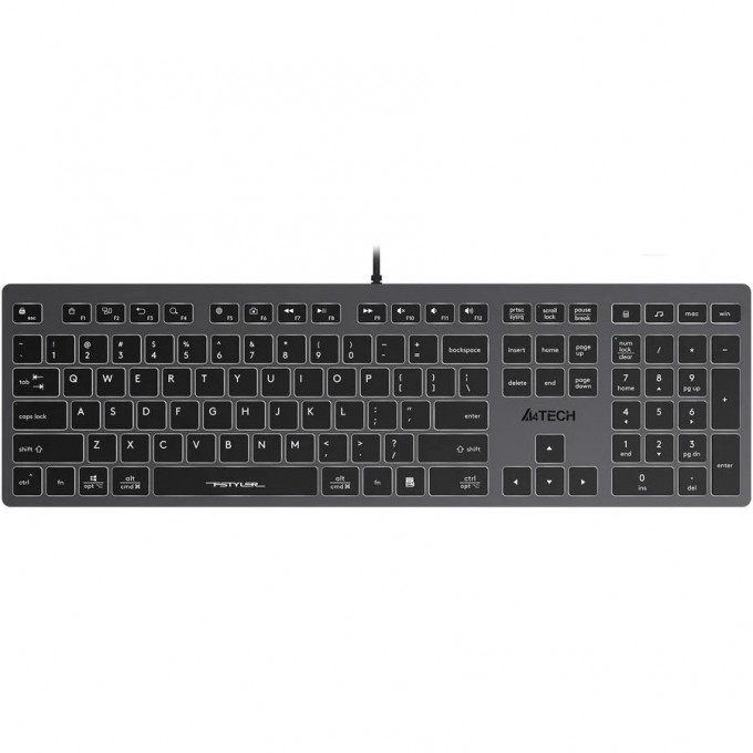 Клавиатура A4TECH FSTYLER FX60H USB серая FX60H GREY/WHITE Клавиатура A4TECH FSTYLER FX60H USB серая FX60H GREY/WHITE