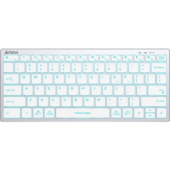 Клавиатура A4TECH FSTYLER FX61 SLIM LED USB белая FX61 WHITE Клавиатура A4TECH FSTYLER FX61 SLIM LED USB белая FX61 WHITE