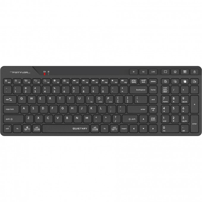 Клавиатура A4TECH FSTYLER MULTIMEDIA черный USB беспроводная BT/Radio slim FBK27C AS Клавиатура A4TECH FSTYLER MULTIMEDIA черный USB беспроводная BT/Radio slim FBK27C AS