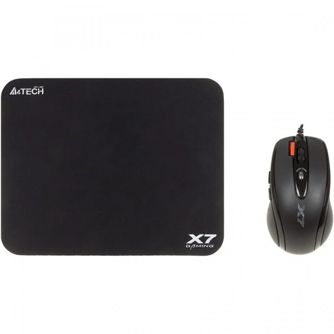 Мышь A4TECH X-7120 оптическая проводная USB черный X-710BK+X7-200MP Мышь A4TECH X-7120 оптическая проводная USB черный X-710BK+X7-200MP