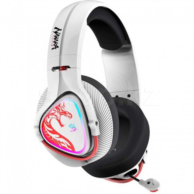Наушники мониторные A4TECH BLOODY MR720 с микрофоном BT/RADIO оголовье бело-красные MR720 NARAKA Наушники мониторные A4TECH BLOODY MR720 с микрофоном BT/RADIO оголовье бело-красные MR720 NARAKA